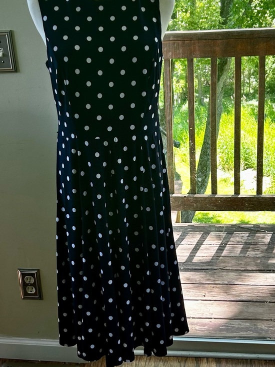 Christopher & Banks Dresses & Skirts - Christopher & Banks Navy Blue /White Polka Dot Sleeveless Midi Dress Sz 8 zipper